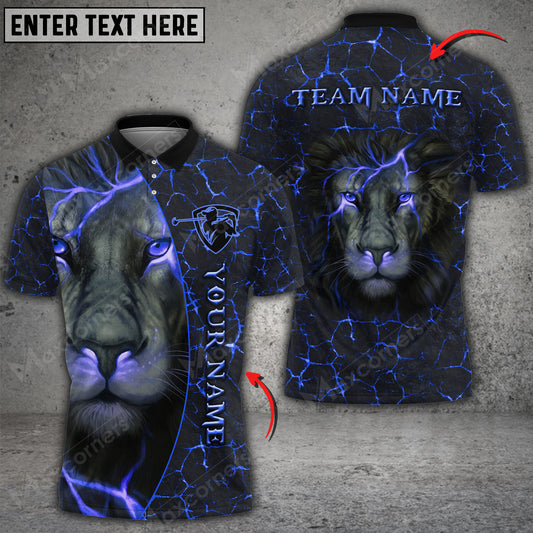 Max Corner Customized Name Lion Lightning Golf Lover Multicolor Sport Jersey Pattern Custom 3D Polo Shirt