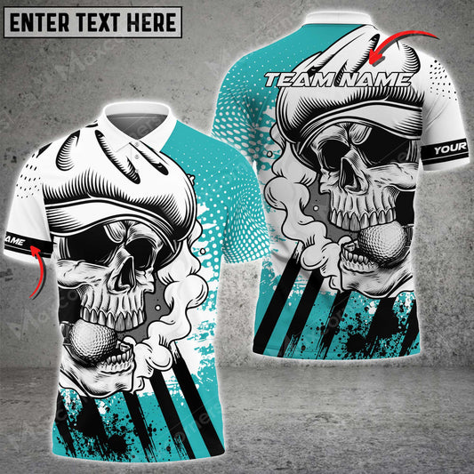 Max Corner Customized Name Limited Skull Smoke Art Golf Lover Ball Multicolor Sport Jersey Pattern Custom 3D Polo Shirt
