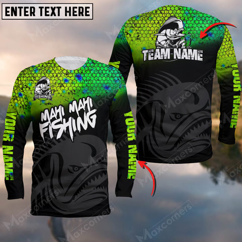 Max Corner Mahi-mahi Personalized Fishing Skeleton Sport Jersey Style 3D Long Sleeve Shirt