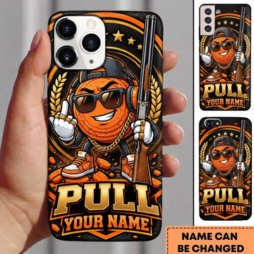 Maxcorners Trap Shooting Funny Clay Target Gold Chain Sunglasses Headset Shotgun Pull Personalized Name 3D Phone Case