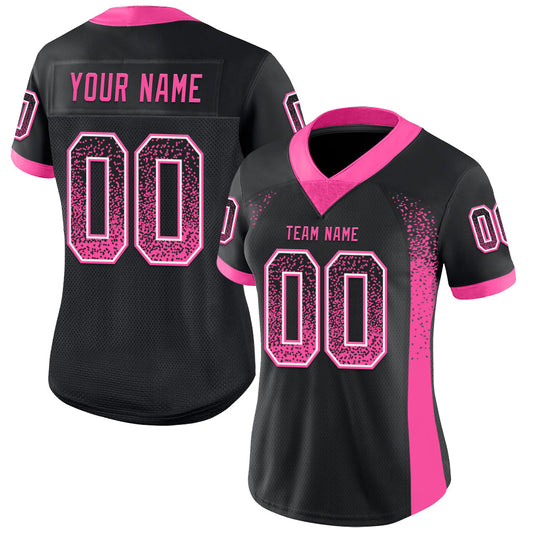 Maxcorners Custom Black Pink-White Drift Fashion Football Jersey LM2605