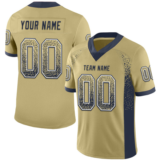 Maxcorners Custom Vegas Gold Navy-White Drift Fashion Football Jersey LM2605