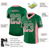 Maxcorners Custom Kelly Green Medium Pink-White Drift Fashion Football Jersey LM2605
