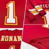 Maxcorners Custom Scarlet White-Gold Mesh Authentic Football Jersey LM2605