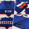 Maxcorners Custom Navy White-Orange Mesh Authentic Football Jersey LM2605
