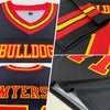 Maxcorners Custom Black Red-Gold Authentic Football Jersey LM2605