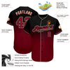 Maxcorners Custom Black Crimson-Cream Authentic Fade Fashion Baseball Jersey LM2605