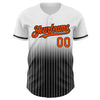 Maxcorners Custom White Pinstripe Orange-Black Authentic Fade Fashion Baseball Jersey LM2605