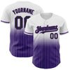 Maxcorners Custom White Pinstripe Black-Purple Authentic Fade Fashion Baseball Jersey LM2605