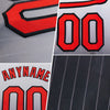 Maxcorners Custom White Pinstripe Red-Kelly Green Authentic Fade Fashion Baseball Jersey LM2605