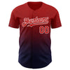 Maxcorners Custom Red Navy-White Authentic Fade Fashion Baseball Jersey LM2605