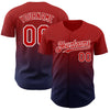 Maxcorners Custom Red Navy-White Authentic Fade Fashion Baseball Jersey LM2605