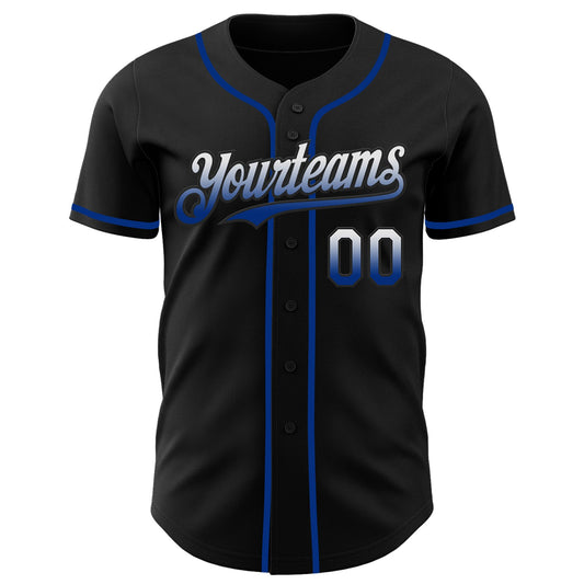 Maxcorners Custom Black White-Royal Authentic Fade Fashion Baseball Jersey LM2605