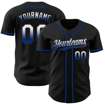 Maxcorners Custom Black White-Royal Authentic Fade Fashion Baseball Jersey LM2605