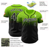 Maxcorners Custom Neon Green Black-White Authentic Fade Fashion Baseball Jersey LM2605