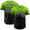 Maxcorners Custom Neon Green Black-White Authentic Fade Fashion Baseball Jersey LM2605