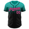 Maxcorners Custom Aqua Pink-Black Authentic Fade Fashion Baseball Jersey LM2605