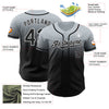 Maxcorners Custom Silver Black-White Authentic Fade Fashion Baseball Jersey LM2605