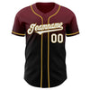 Maxcorners Custom Burgundy Black-Old Gold Authentic Fade Fashion Baseball Jersey LM2605