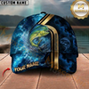 Maxcorners Blue Water Explosion Graphic Custom Name Fishing Cap