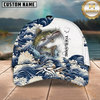 Maxcorners Vintage Wave Splash Artwork Custom Name Fishing Cap