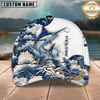 Maxcorners Vintage Wave Splash Artwork Custom Name Fishing Cap