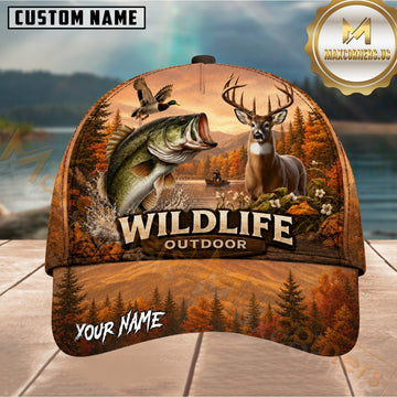 Maxcorners Autumn Sunset Wildlife Customized Name 3D Cap