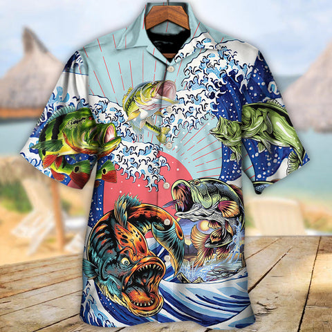 Maxcorners Fishing Is My Life Big Waves Hawaiian Shirt