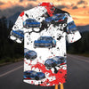 Maxcorners Personalized Ford Mustang Racing Splash Hawaiian Shirt, Custom Photo Car Aloha Shirts