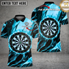 Maxcorners Dart Shirt Flaming Dartboard Design Multicolor Options Personalized Name, Team Name 3D Shirt