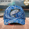 Maxcorners Fishing Cap Blue Water Splash Design Multicolor Options Personalized Name (12 Fish Species)