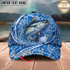 Maxcorners Fishing Cap Blue Water Splash Design Multicolor Options Personalized Name (12 Fish Species)