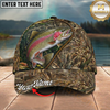 Maxcorners Fishing Cap Woodland Camo Design Multicolor Options Personalized Name (12 Fish Species)
