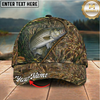 Maxcorners Fishing Cap Woodland Camo Design Multicolor Options Personalized Name (12 Fish Species)