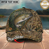 Maxcorners Fishing Cap Woodland Camo Design Multicolor Options Personalized Name (12 Fish Species)