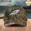 Maxcorners Fishing Cap Woodland Camo Design Multicolor Options Personalized Name (12 Fish Species)