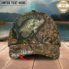 Maxcorners Fishing Cap Woodland Camo Design Multicolor Options Personalized Name (12 Fish Species)