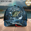 Maxcorners Fishing Cap Dark Water Splash Design Multicolor Options Personalized Name (12 Fish Species)