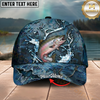 Maxcorners Fishing Cap Dark Water Splash Design Multicolor Options Personalized Name (12 Fish Species)