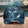 Maxcorners Fishing Cap Dark Water Splash Design Multicolor Options Personalized Name (12 Fish Species)