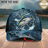 Maxcorners Fishing Cap Dark Water Splash Design Multicolor Options Personalized Name (12 Fish Species)