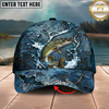 Maxcorners Fishing Cap Dark Water Splash Design Multicolor Options Personalized Name (12 Fish Species)