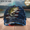 Maxcorners Fishing Cap Patriotic USA Flag Design Multicolor Options Personalized Name
