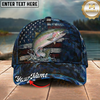 Maxcorners Fishing Cap Patriotic USA Flag Design Multicolor Options Personalized Name