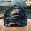 Maxcorners Fishing Cap Patriotic USA Flag Design Multicolor Options Personalized Name