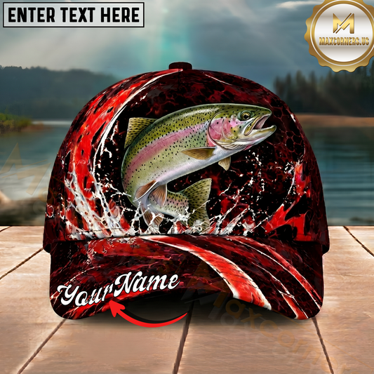 Maxcorners Fishing Cap Dynamic Water Splash Design Multicolor Options Personalized Name