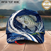 Maxcorners Fishing Cap Navy Water Splash Design Multicolor Options Personalized Name (12 Fish Species)