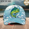 Maxcorners Fishing Cap Tropical Mahi-Mahi Wave Design Multicolor Options Personalized Name (12 Fish Species)
