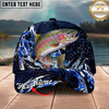 Maxcorners Fishing Cap Midnight Ocean Splash Design Multicolor Options Personalized Name (12 Fish Species)