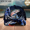 Maxcorners Fishing Cap Midnight Ocean Splash Design Multicolor Options Personalized Name (12 Fish Species)